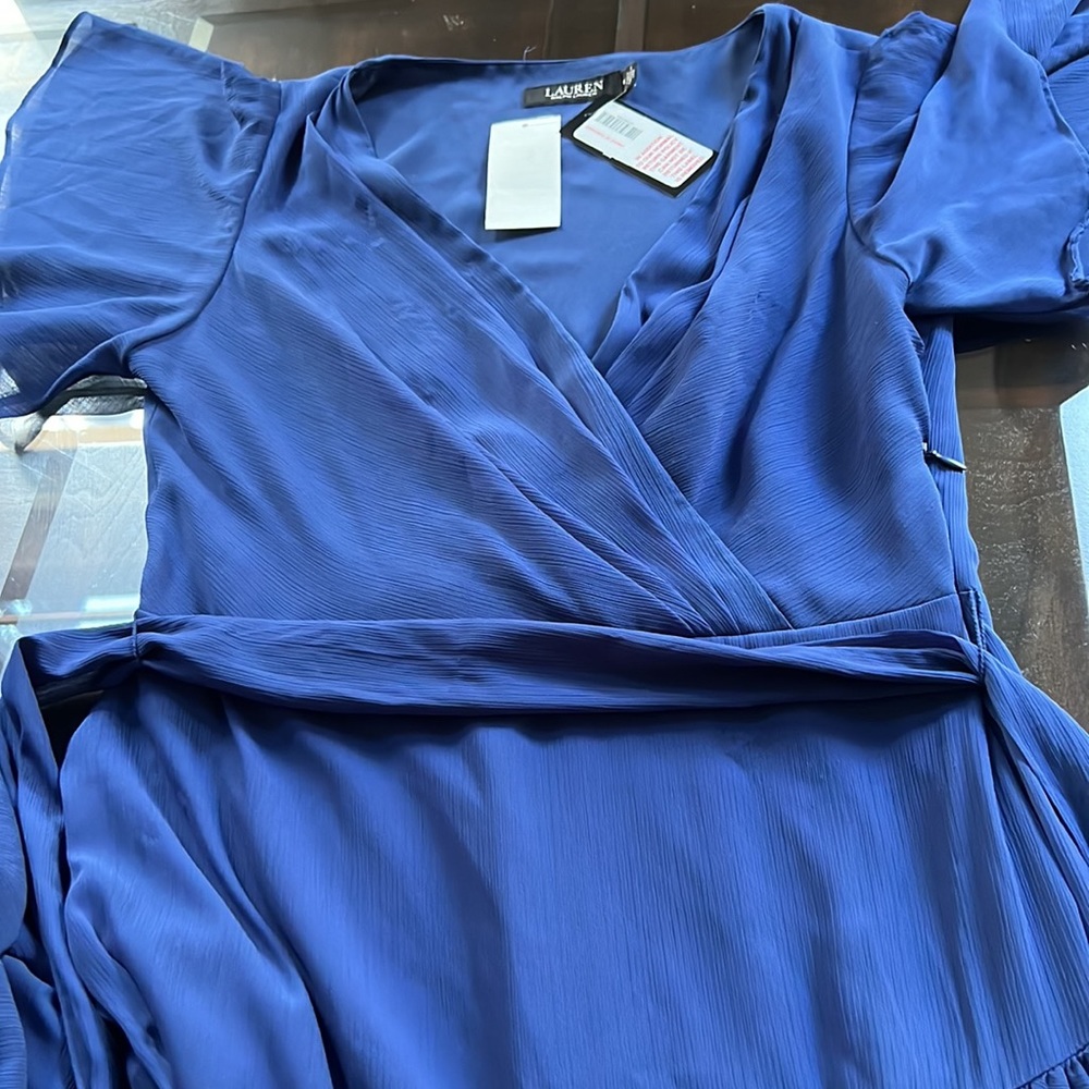 Lauren Ralph Lauren Crinkled Georgette Gown - Picture 11 of 15